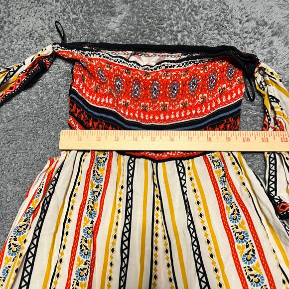 Flying Tomatoe Jumpsuit Womens Medium Cut Out Sides Wide Pants Aztec Lightweight - Picture 7 of 8